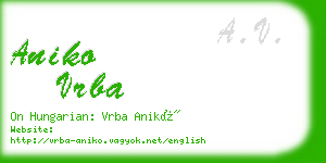 aniko vrba business card